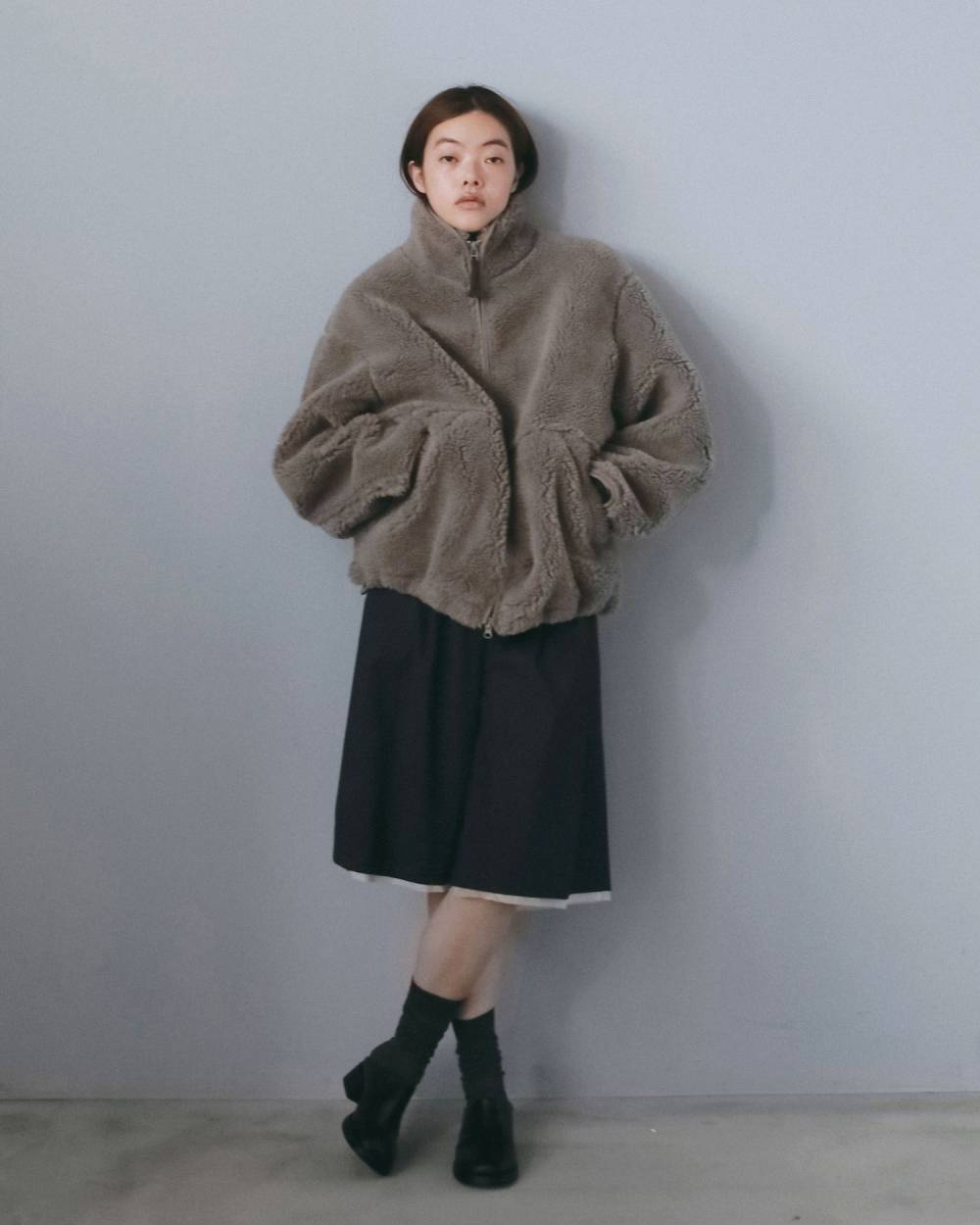 Boa Zip Blouson Boa Zip Blouson,ボア ジップ ブルゾン,62620203,ブルゾン,アウター,ウール,ànuke,アンヌーク,lifes,ライフズ,26fall,26aw