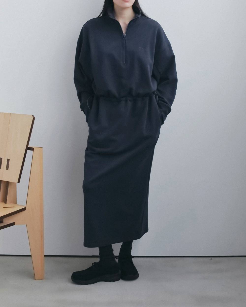 Halfzip Sweat Onepiece Halfzip Sweat Onepiece,ハーフジップ スウェット ワンピース,62620311,ワンピース,ワンピ,スウェット,ànuke,アンヌーク,lifes,ライフズ,26ss,26fall,26aw