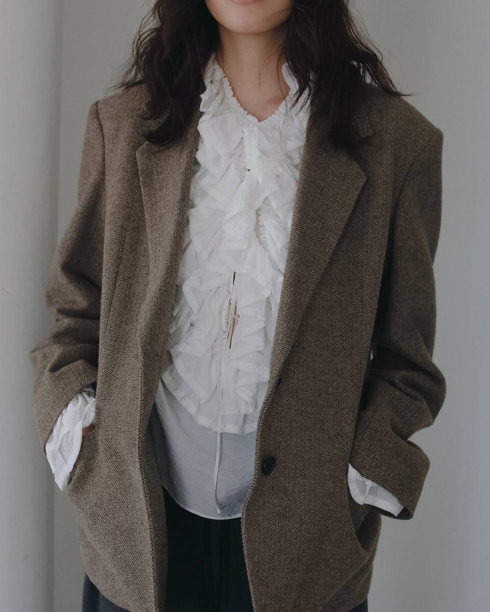 2way Frill Blouse 2way Frill Blouse,2way フリル ブラウス,62620404,トップス,シャツ,ブラウス,2way,ànuke,アンヌーク,lifes,ライフズ,26ss,26fall,26aw