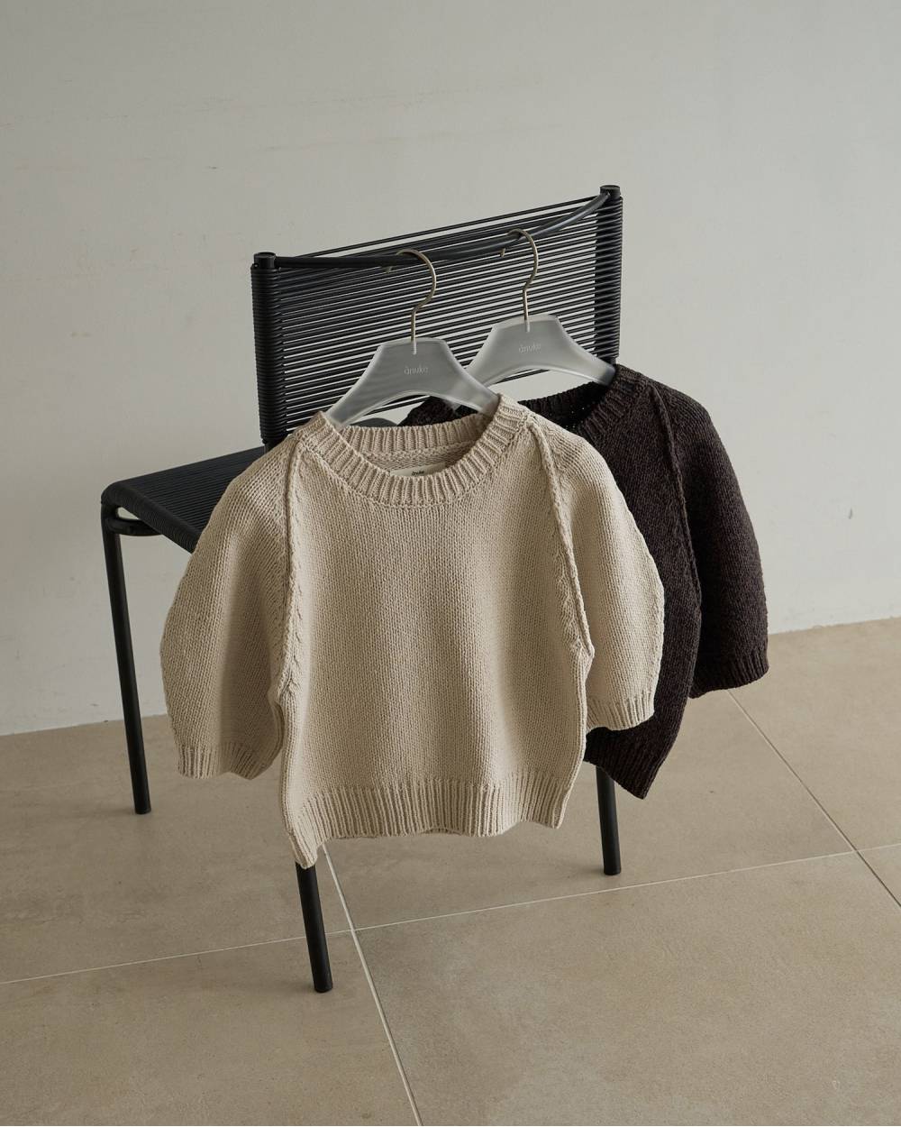 Halfsleeve Raglan Knit Halfsleeve Raglan Knit,ハーフスリーブ ラグラン ニット,62620506,ニット,トップス,ニットトップス,ハーフスリーブニット,ànuke,アンヌーク,lifes,ライフズ,26ss,26fall,26aw