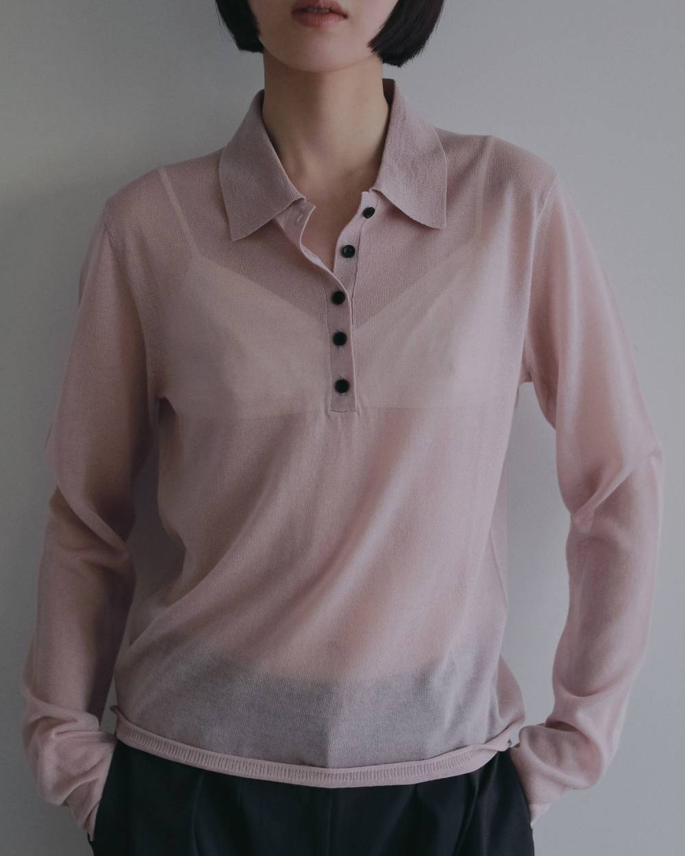 Sheer Polo Knit Sheer Polo Knit,シアー ポロ ニット,62620508,トップス,ニットポロトップス,ànuke,アンヌーク,lifes,ライフズ,26ss,26fall,26aw