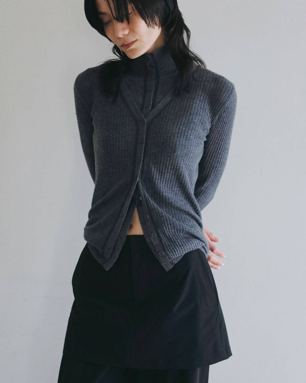 Layered Highneck Knit Layered Highneck Knit,レイヤード ハイネック ニット,62620512,トップス,ニット,レイヤード,ànuke,アンヌーク,lifes,ライフズ,26ss,26fall,26aw