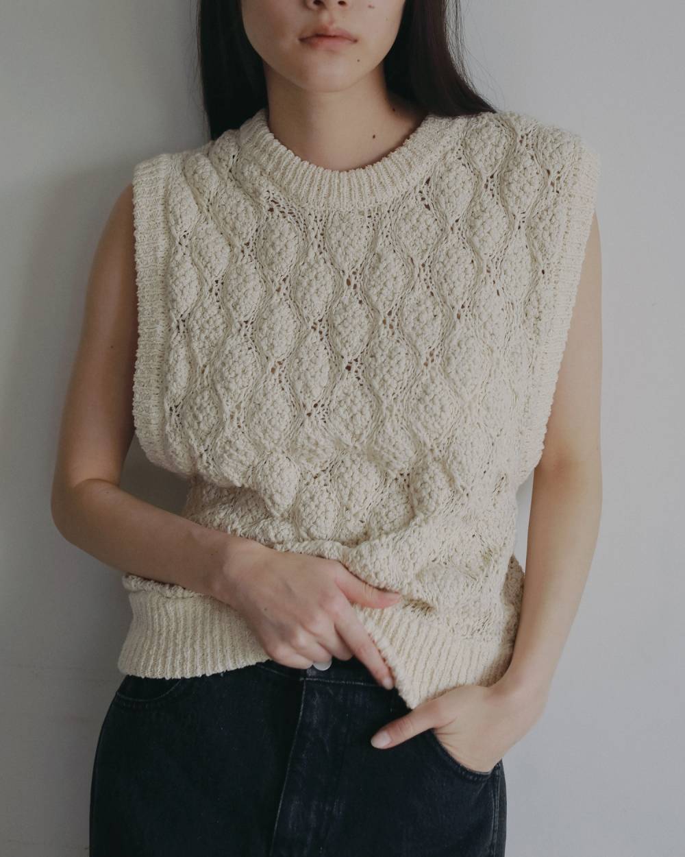 Slub Pattern Vest Slub Pattern Vest,スラブ パターン ベスト,62620526,トップス,ベスト,ニットベスト,ànuke,アンヌーク,lifes,ライフズ,26ss,26fall,26aw