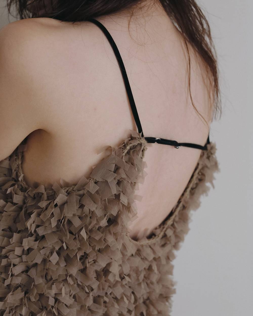 Tulle Fringe Camisole Tulle Fringe Camisole,チュール フリンジ キャミソール,62620528,トップス,ニットキャミソール,キャミ,ànuke,アンヌーク,lifes,ライフズ,26ss,26fall,26aw