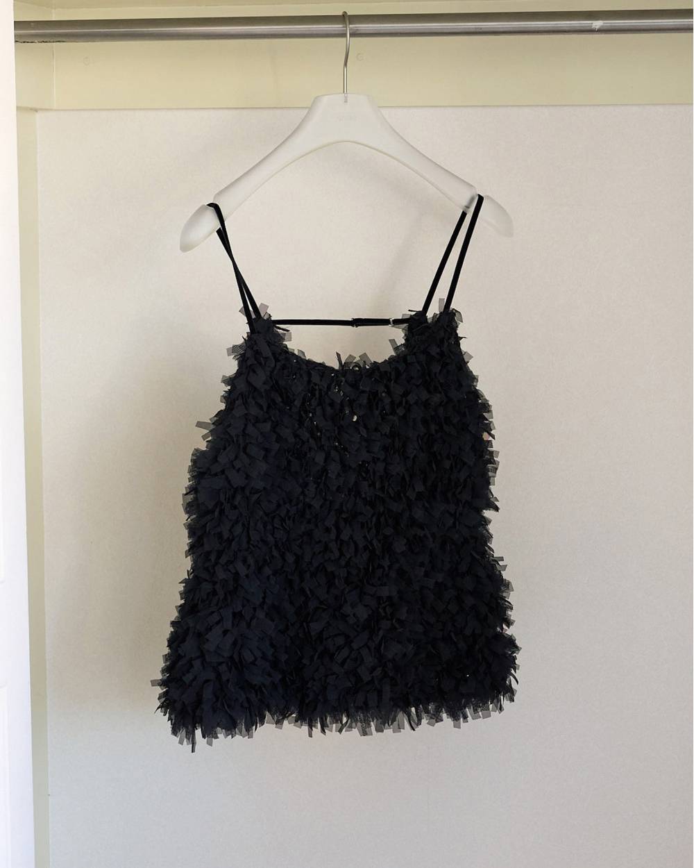 Tulle Fringe Camisole Tulle Fringe Camisole,チュール フリンジ キャミソール,62620528,トップス,ニットキャミソール,キャミ,ànuke,アンヌーク,lifes,ライフズ,26ss,26fall,26aw