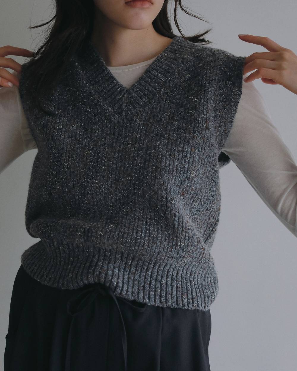 Nep Knit Vest Nep Knit Vest,ネップ ニット ベスト,62620529,トップス,ニット,ベスト,ニットベスト,ànuke,アンヌーク,lifes,ライフズ,26ss,26fall,26aw