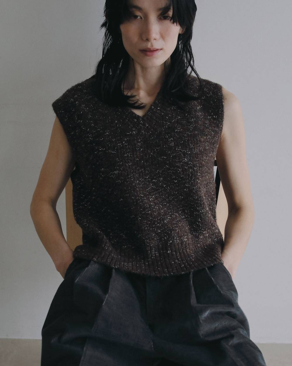 Nep Knit Vest Nep Knit Vest,ネップ ニット ベスト,62620529,トップス,ニット,ベスト,ニットベスト,ànuke,アンヌーク,lifes,ライフズ,26ss,26fall,26aw