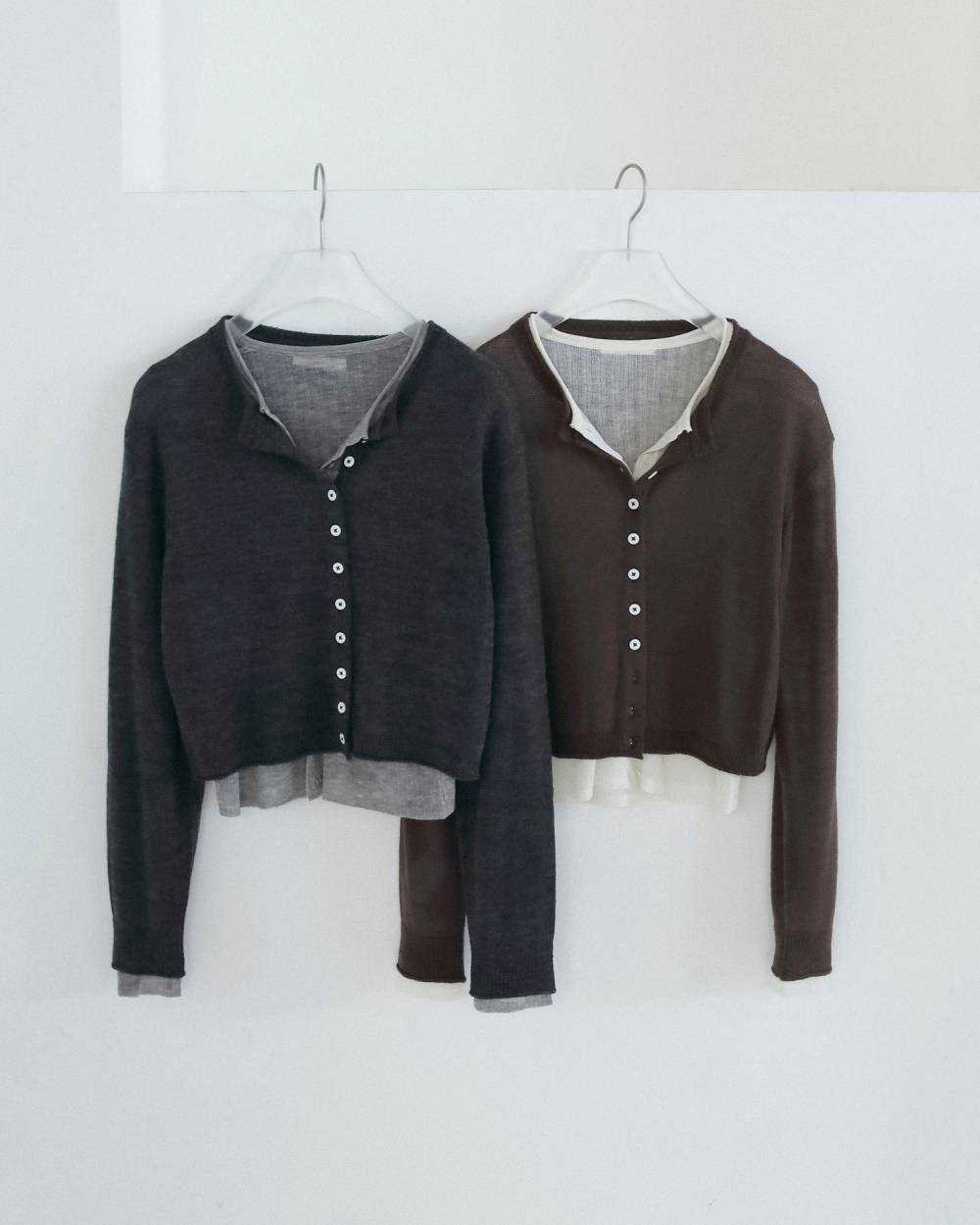 Layered Crewneck Cardigan Layered Crewneck Cardigan,レイヤードクルーネックカーディガン,62620531,カーディガン,カーデ,トップス,ニット,ànuke,アンヌーク,lifes,ライフズ,26fall,26aw