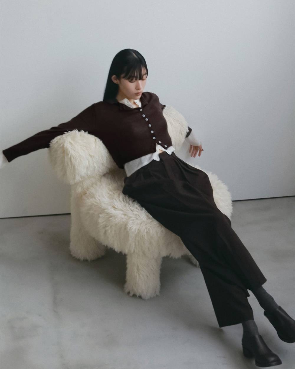 Layered Crewneck Cardigan Layered Crewneck Cardigan,レイヤードクルーネックカーディガン,62620531,カーディガン,カーデ,トップス,ニット,ànuke,アンヌーク,lifes,ライフズ,26fall,26aw