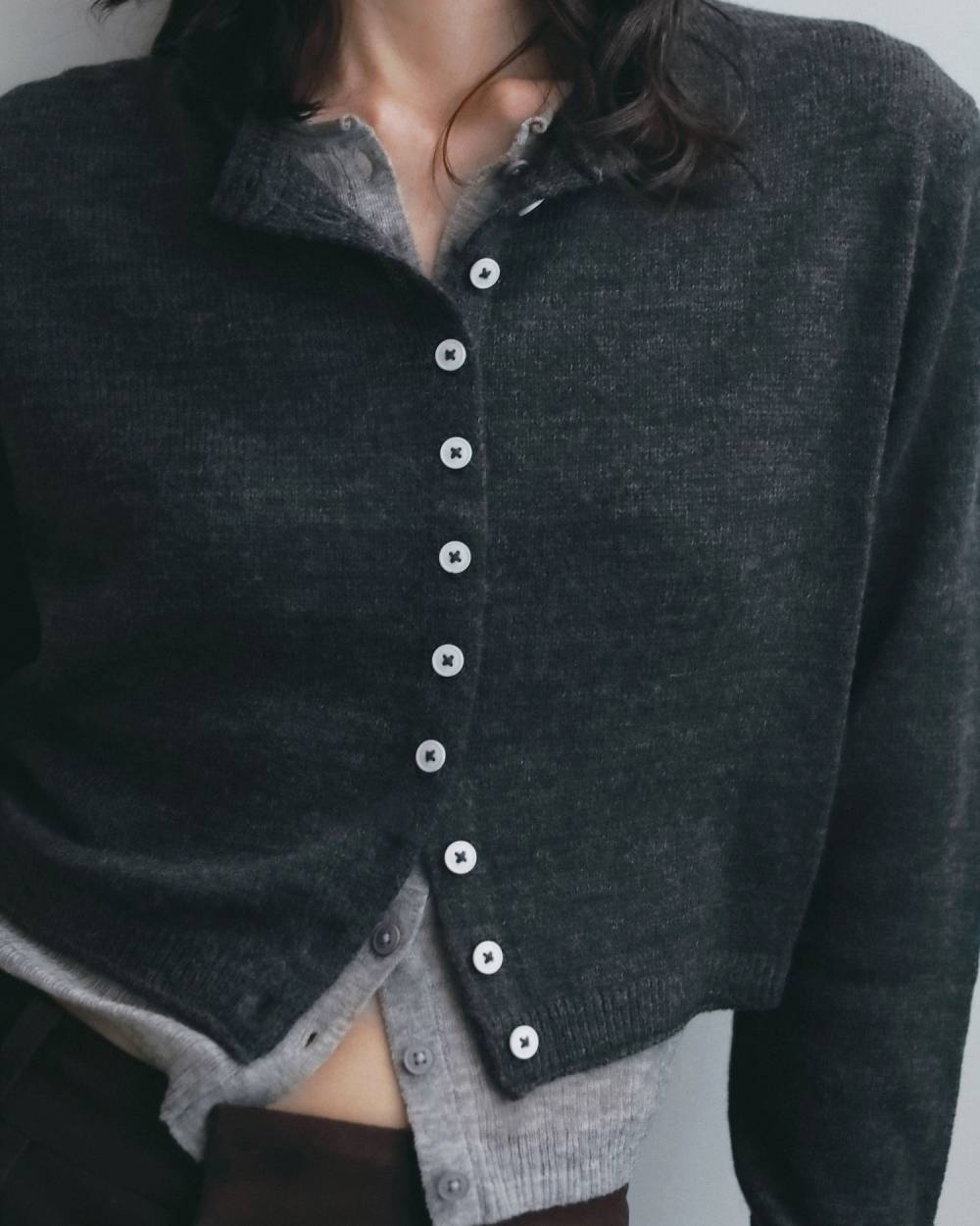 Layered Crewneck Cardigan Layered Crewneck Cardigan,レイヤードクルーネックカーディガン,62620531,カーディガン,カーデ,トップス,ニット,ànuke,アンヌーク,lifes,ライフズ,26fall,26aw