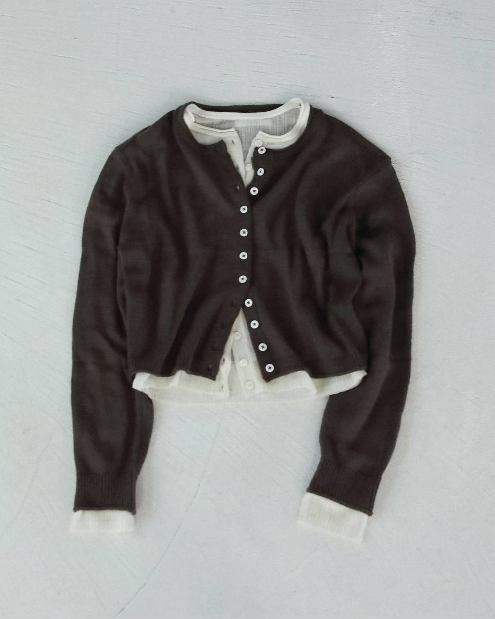 Layered Crewneck Cardigan Layered Crewneck Cardigan,レイヤードクルーネックカーディガン,62620531,カーディガン,カーデ,トップス,ニット,ànuke,アンヌーク,lifes,ライフズ,26fall,26aw
