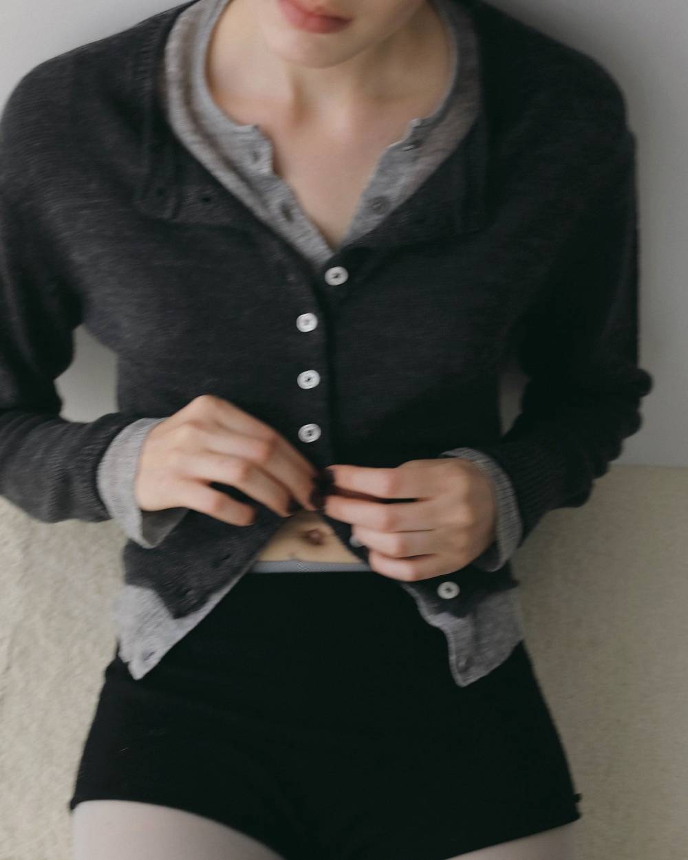 Layered Crewneck Cardigan Layered Crewneck Cardigan,レイヤードクルーネックカーディガン,62620531,カーディガン,カーデ,トップス,ニット,ànuke,アンヌーク,lifes,ライフズ,26fall,26aw