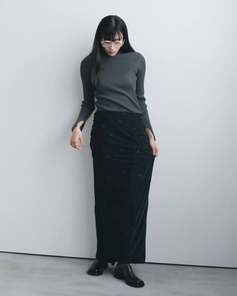 Slit Turtle Knit Slit Turtle Knit,スリット タートル ニット,62620539,ニット,トップス,タートルニットトップス,ànuke,アンヌーク,lifes,ライフズ,26fall,26aw