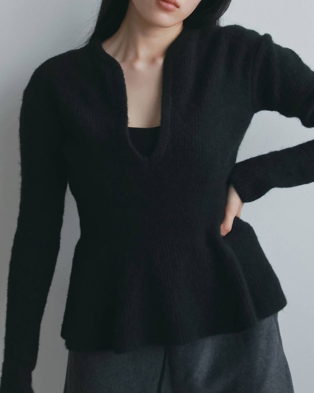 Keyneck Peplum Knit Keyneck Peplum Knit,キーネック ペプラム ニット,62620540,ニット,トップス,ニットトップス,ànuke,アンヌーク,lifes,ライフズ,26fall,26aw