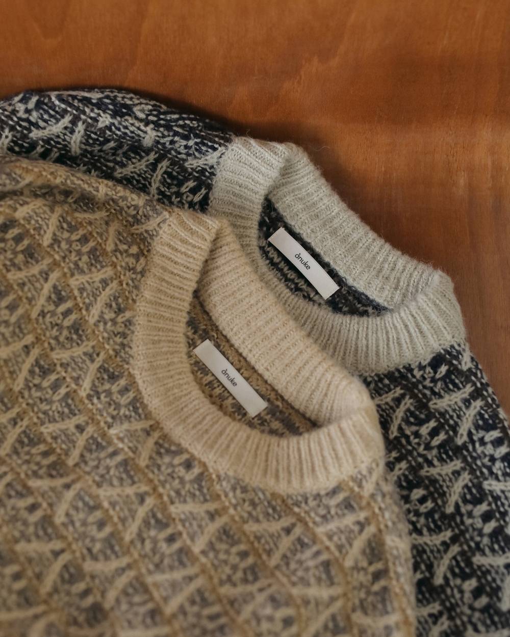 Tucked Pattern Knit Tucked Pattern Knit,タックド パターン ニット,62620547,トップス,ニット,ニットトップス,柄,ànuke,アンヌーク,lifes,ライフズ,26fall,26aw