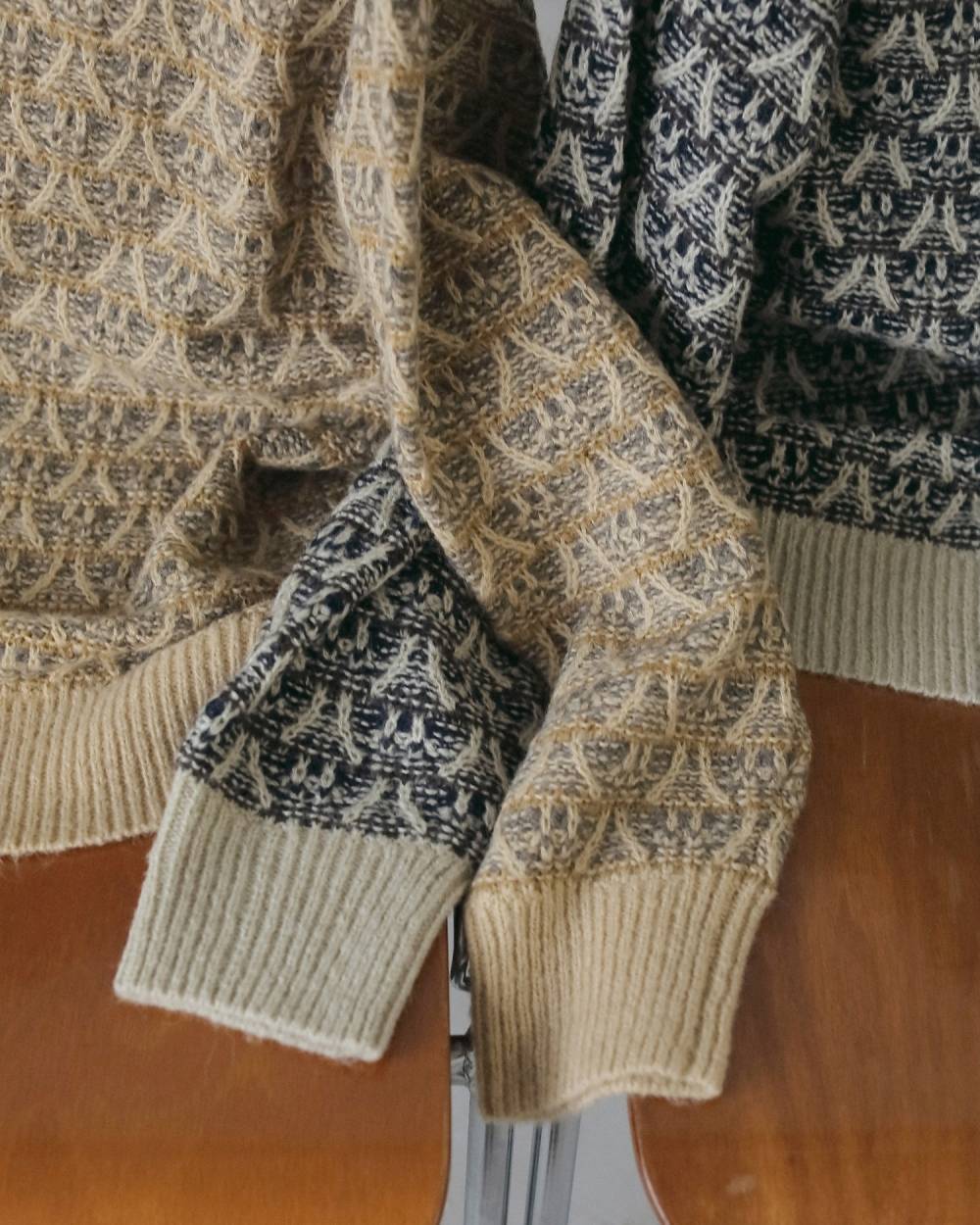 Tucked Pattern Knit Tucked Pattern Knit,タックド パターン ニット,62620547,トップス,ニット,ニットトップス,柄,ànuke,アンヌーク,lifes,ライフズ,26fall,26aw