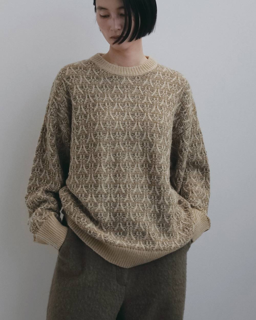 Tucked Pattern Knit Tucked Pattern Knit,タックド パターン ニット,62620547,トップス,ニット,ニットトップス,柄,ànuke,アンヌーク,lifes,ライフズ,26fall,26aw