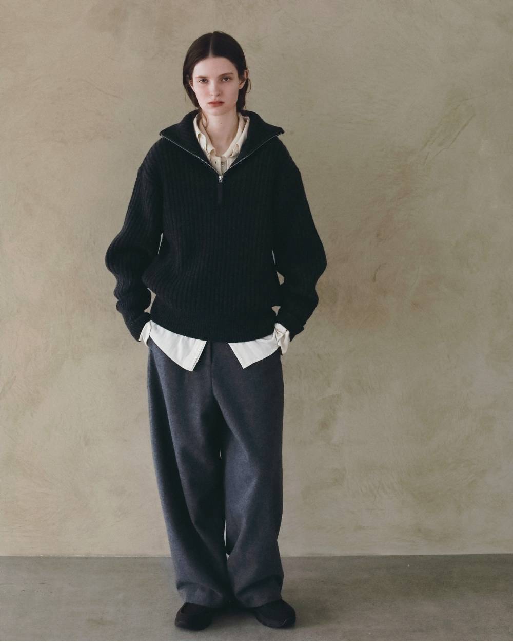 Halfzip Rib Knit Halfzip Rib Knit,ハーフジップ リブニット,62620550,トップス,ニット,ニットトップス,ànuke,アンヌーク,lifes,ライフズ,26fall,26aw