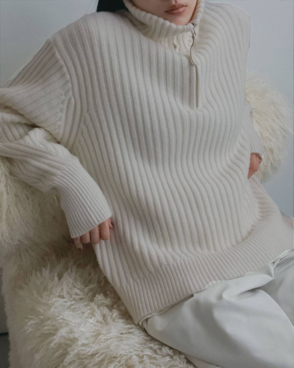 Halfzip Rib Knit Halfzip Rib Knit,ハーフジップ リブニット,62620550,トップス,ニット,ニットトップス,ànuke,アンヌーク,lifes,ライフズ,26fall,26aw