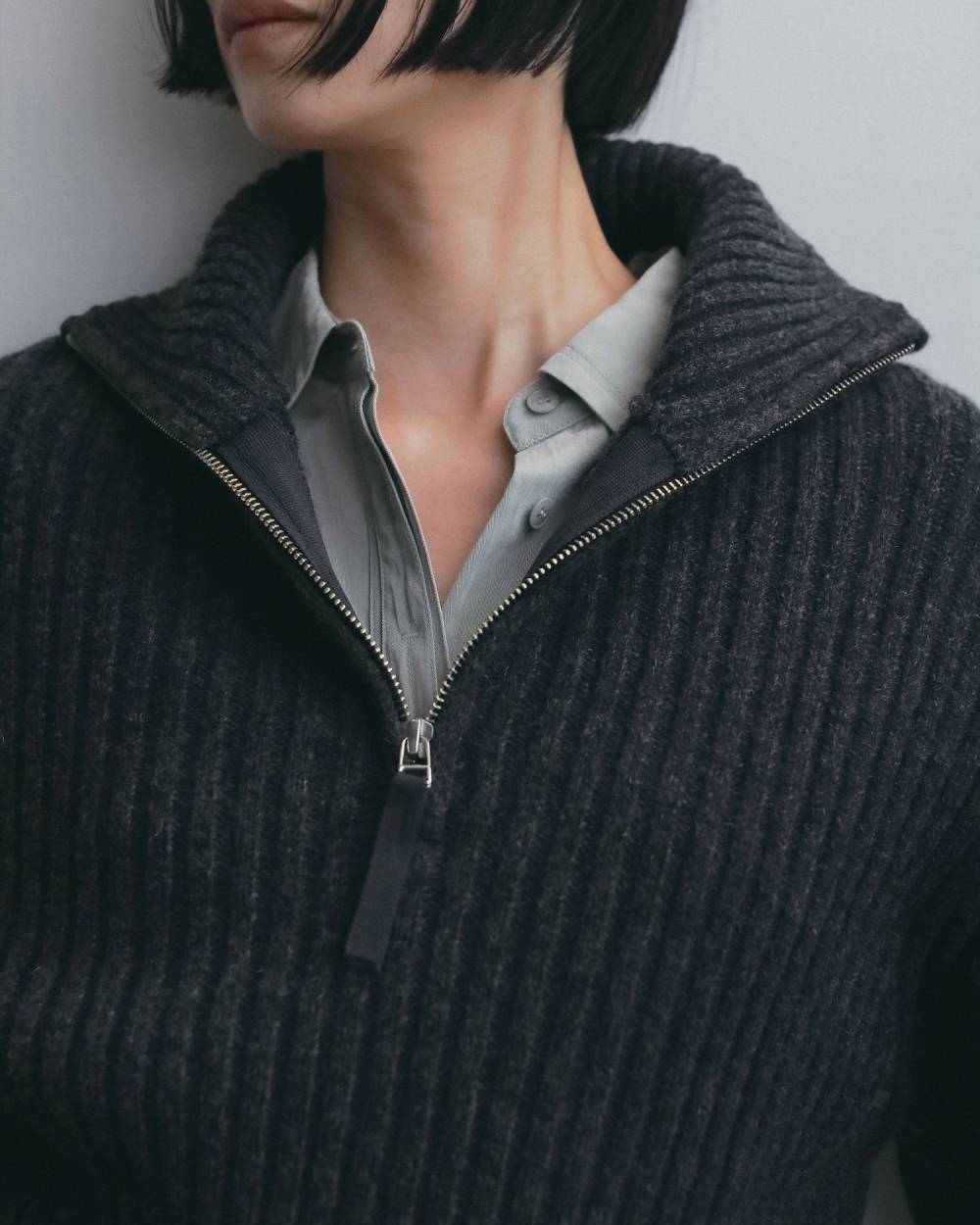 Halfzip Rib Knit Halfzip Rib Knit,ハーフジップ リブニット,62620550,トップス,ニット,ニットトップス,ànuke,アンヌーク,lifes,ライフズ,26fall,26aw