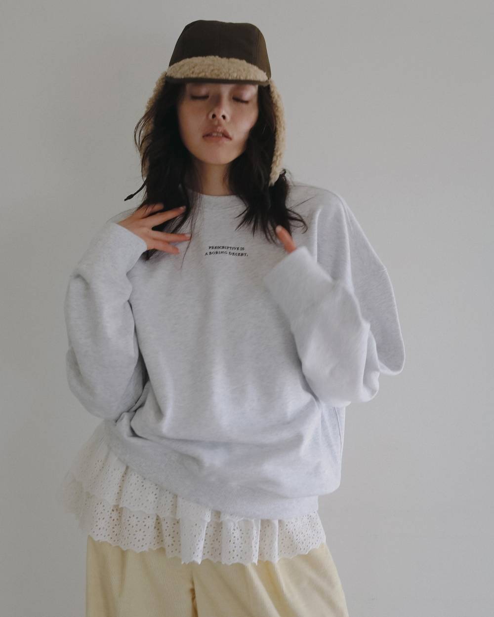 Embroidery Over Sweat Embroidery Over Sweat,エンブロイダリー オーバー スウェット,62620609,トップス,スウェット,ànuke,アンヌーク,lifes,ライフズ,26ss,26fall,26aw