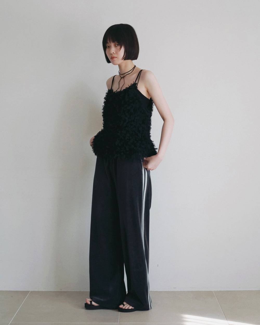 Velour Track Pants Velour Track Pants,ベロア トラック パンツ,62620704,ボトム,パンツ,ワイドパンツ,ànuke,アンヌーク,lifes,ライフズ,26ss,26fall,26aw