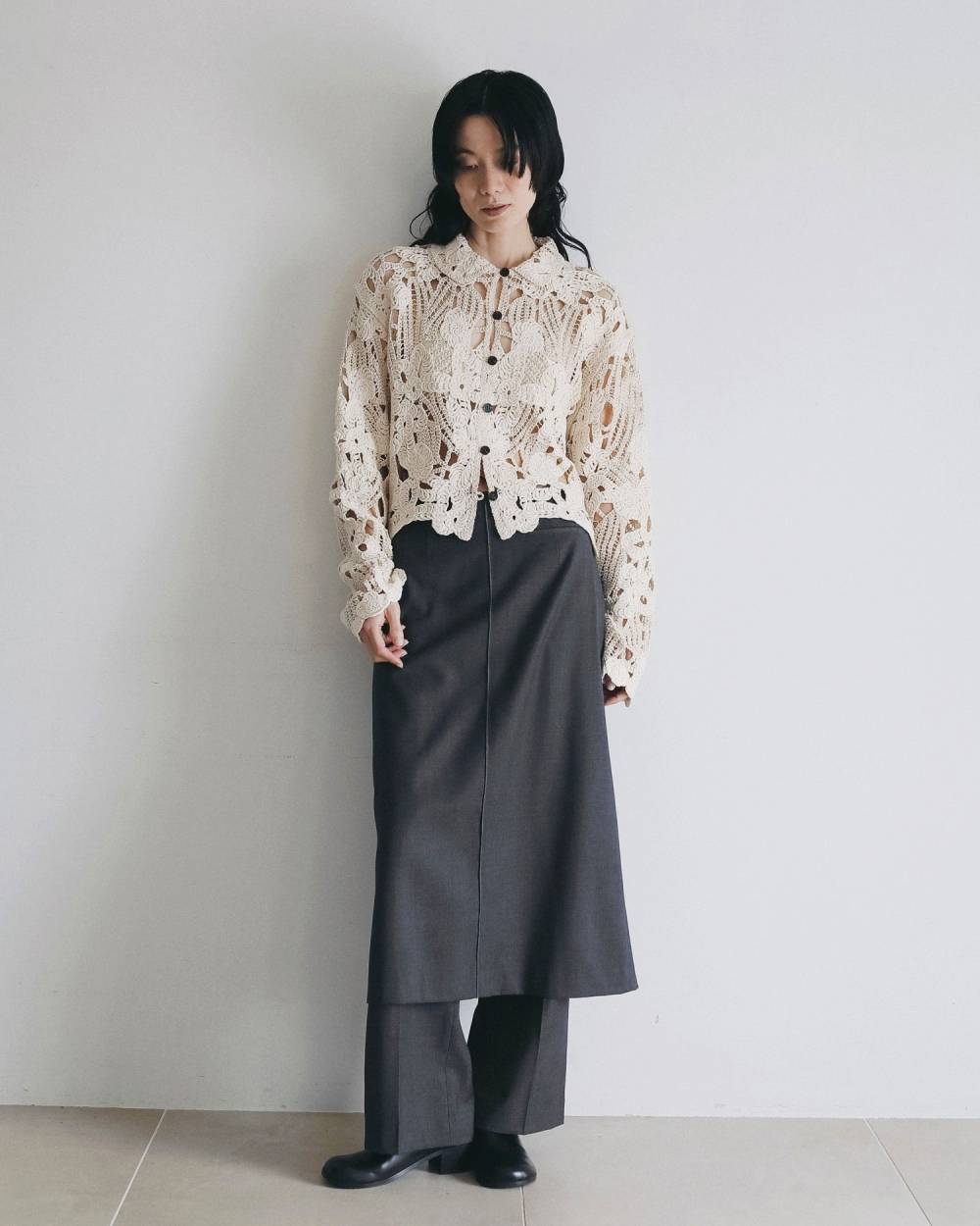Wool Layered Pants Wool Layered Pants,ウール レイヤード パンツ,62620707,ボトム,パンツ,レイヤード,ànuke,アンヌーク,lifes,ライフズ,26ss,26fall,26aw