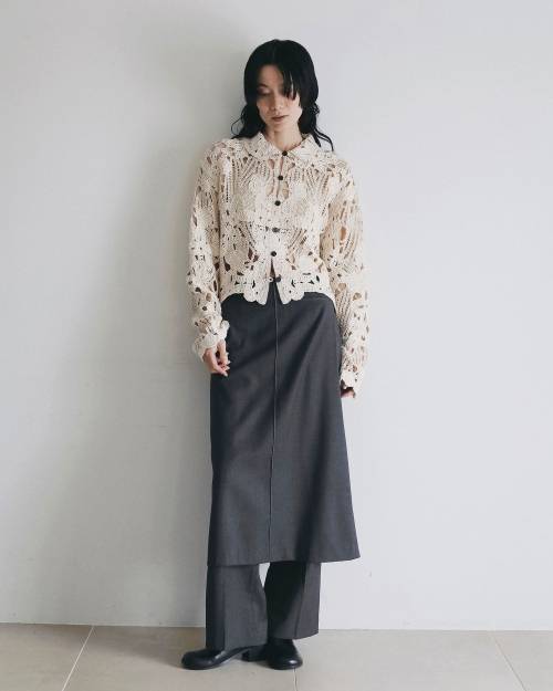 Enof layered pants レイヤードパンツ NEPHOLOGIST] Clag Jacquard