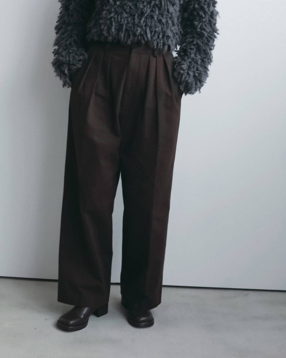 Peachtwill Tuck Pants Peachtwill Tuck Pants,ピーチツイル タック パンツ,62620719,ボトム,パンツ,タックパンツ,ワイドパンツ,ànuke,アンヌーク,lifes,ライフズ,26fall,26aw