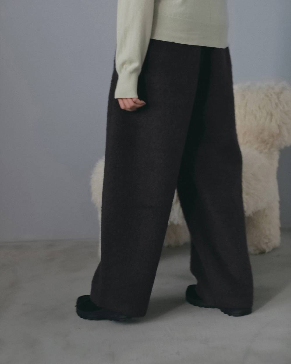 Wool Curve Pants Wool Curve Pants,ウール カーブ パンツ,62620722,ボトム,パンツ,ウール,毛,ワイドパンツ,ànuke,アンヌーク,lifes,ライフズ,26fall,26aw