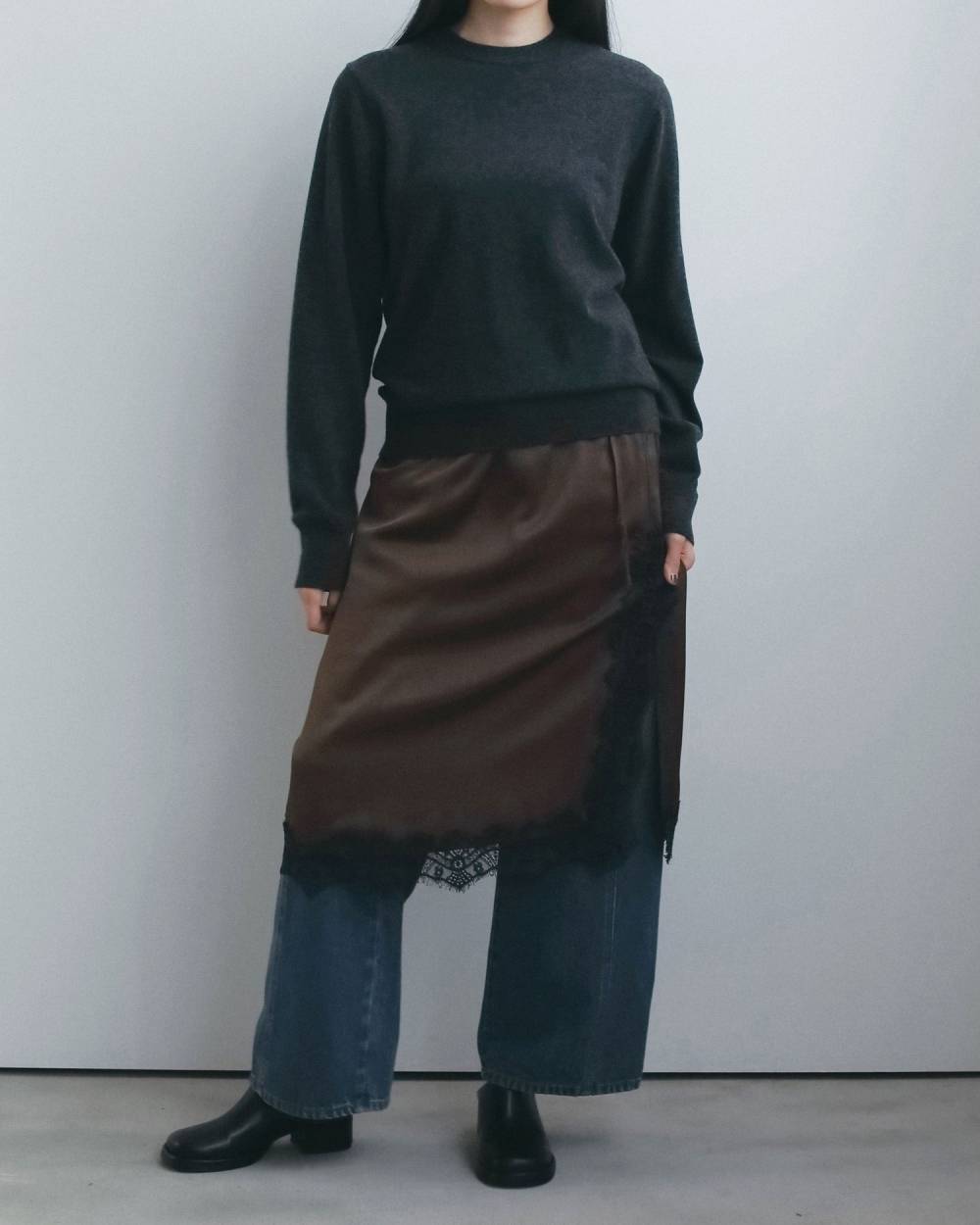Satin Lace Skirt Satin Lace Skirt,サテン レース スカート,62620810,ボトム,スカート,レーススカート,ànuke,アンヌーク,lifes,ライフズ,26fall,26aw