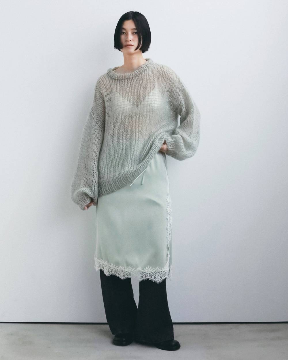 Satin Lace Skirt Satin Lace Skirt,サテン レース スカート,62620810,ボトム,スカート,レーススカート,ànuke,アンヌーク,lifes,ライフズ,26fall,26aw