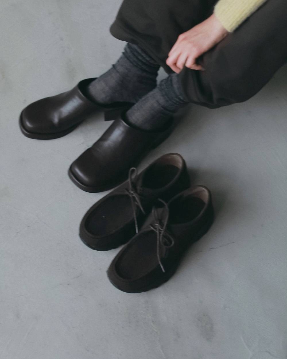 Square Heel Slip-on Square Heel Slip-on,スクエア ヒール スリッポン,62621032,靴,シューズ,スリッポン,エコレザースリッポン,ànuke,アンヌーク,lifes,ライフズ,26fall,26aw