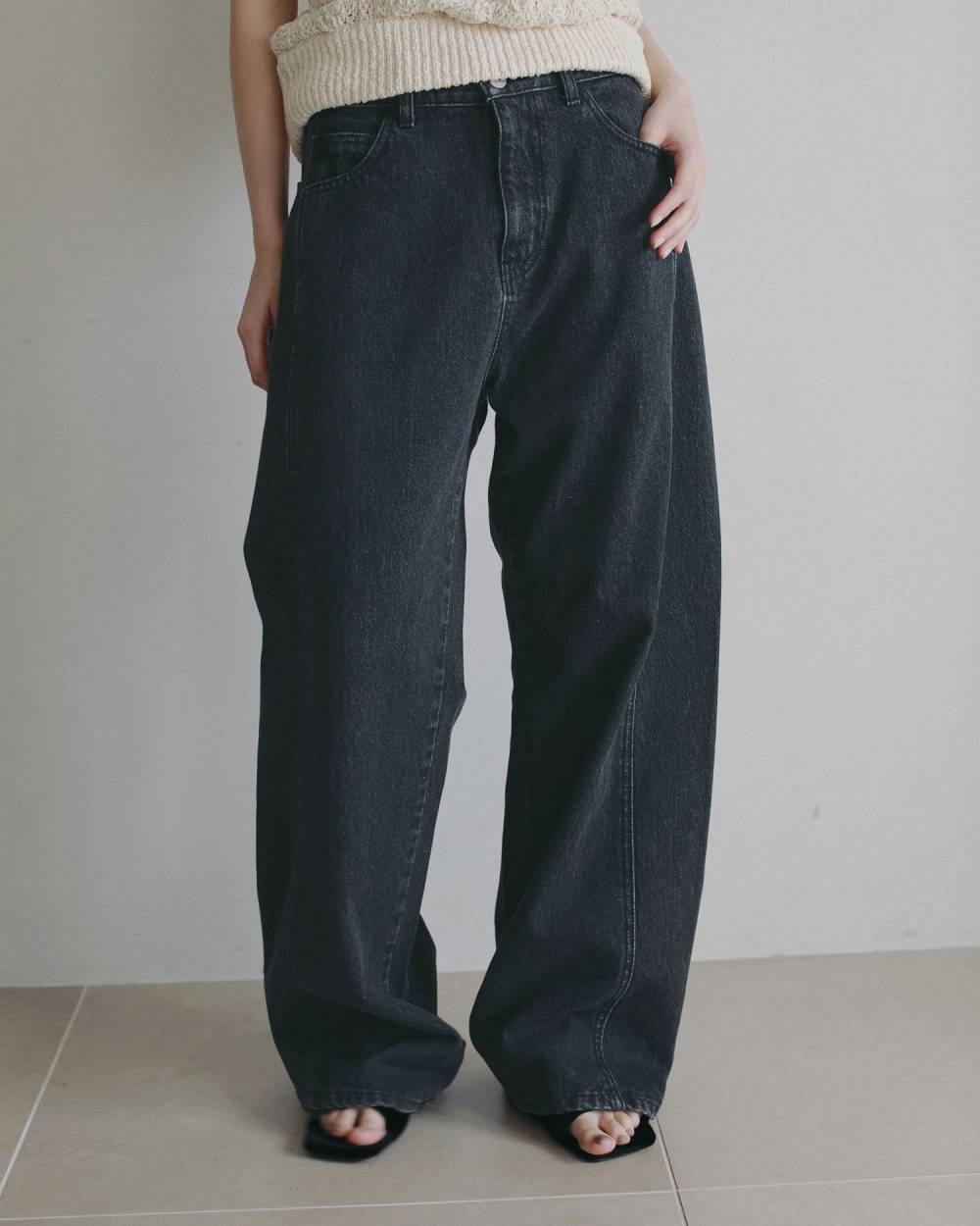 Panel Black Denim Panel Black Denim,パネル ブラック デニム,62621401,ボトム,デニム,ブラックデニム,パンツ,ワイドデニム,ànuke,アンヌーク,lifes,ライフズ,26ss,26fall,26aw