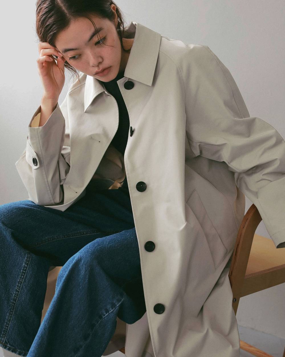 Soutiencollar Twill Coat Soutiencollar Twill Coat,ステンカラー ツイル コート,62710001,アウター,コート,ロングコート,羽織,ànuke,アンヌーク,lifes,ライフズ,27ss