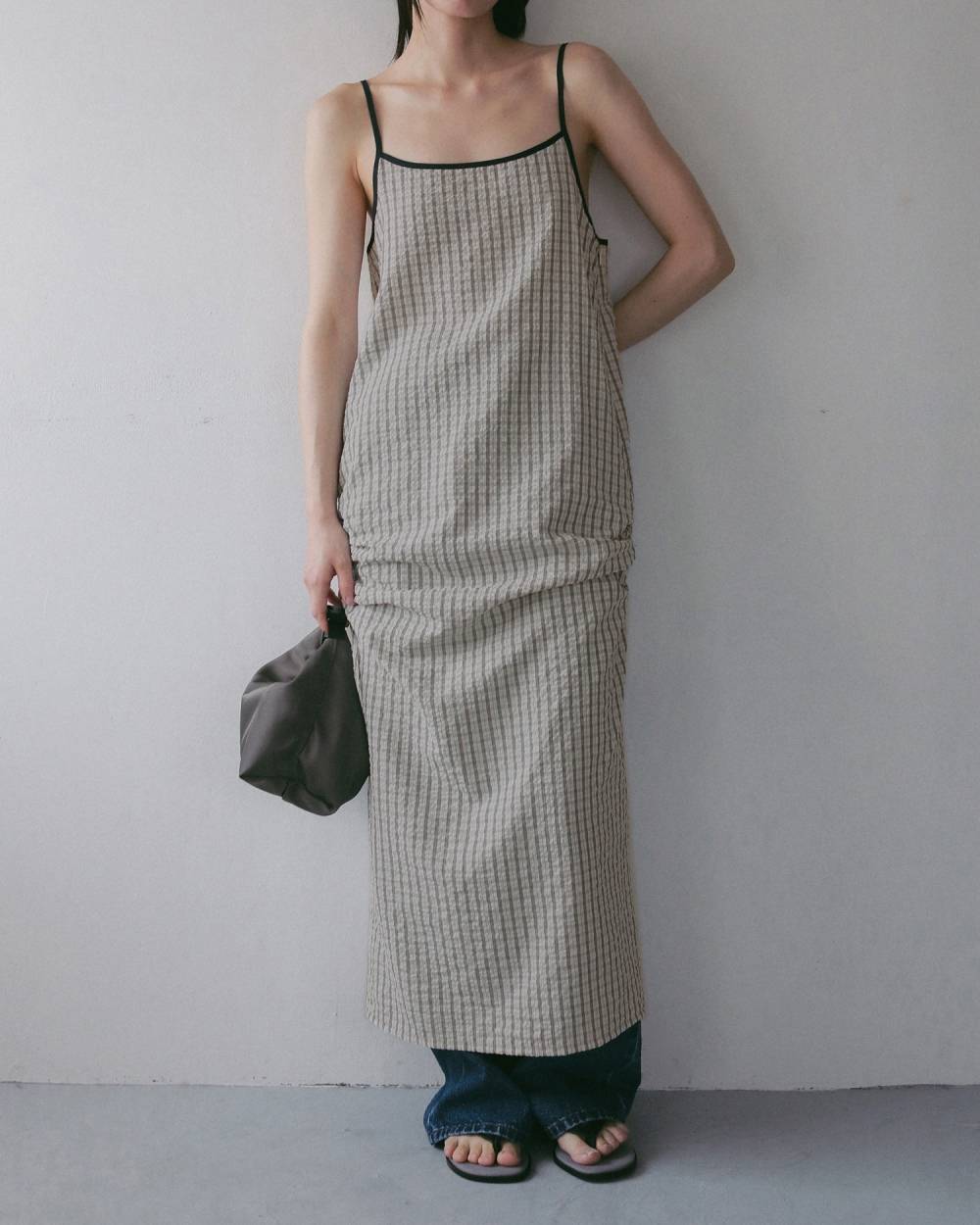 Suckercheck Cami Onepiece Suckercheck Cami Onepiece,サッカーチェック キャミ ワンピース,62710303,ワンピース,ワンピ,チェック,柄,キャミワンピ,ànuke,アンヌーク,lifes,ライフズ,27ss