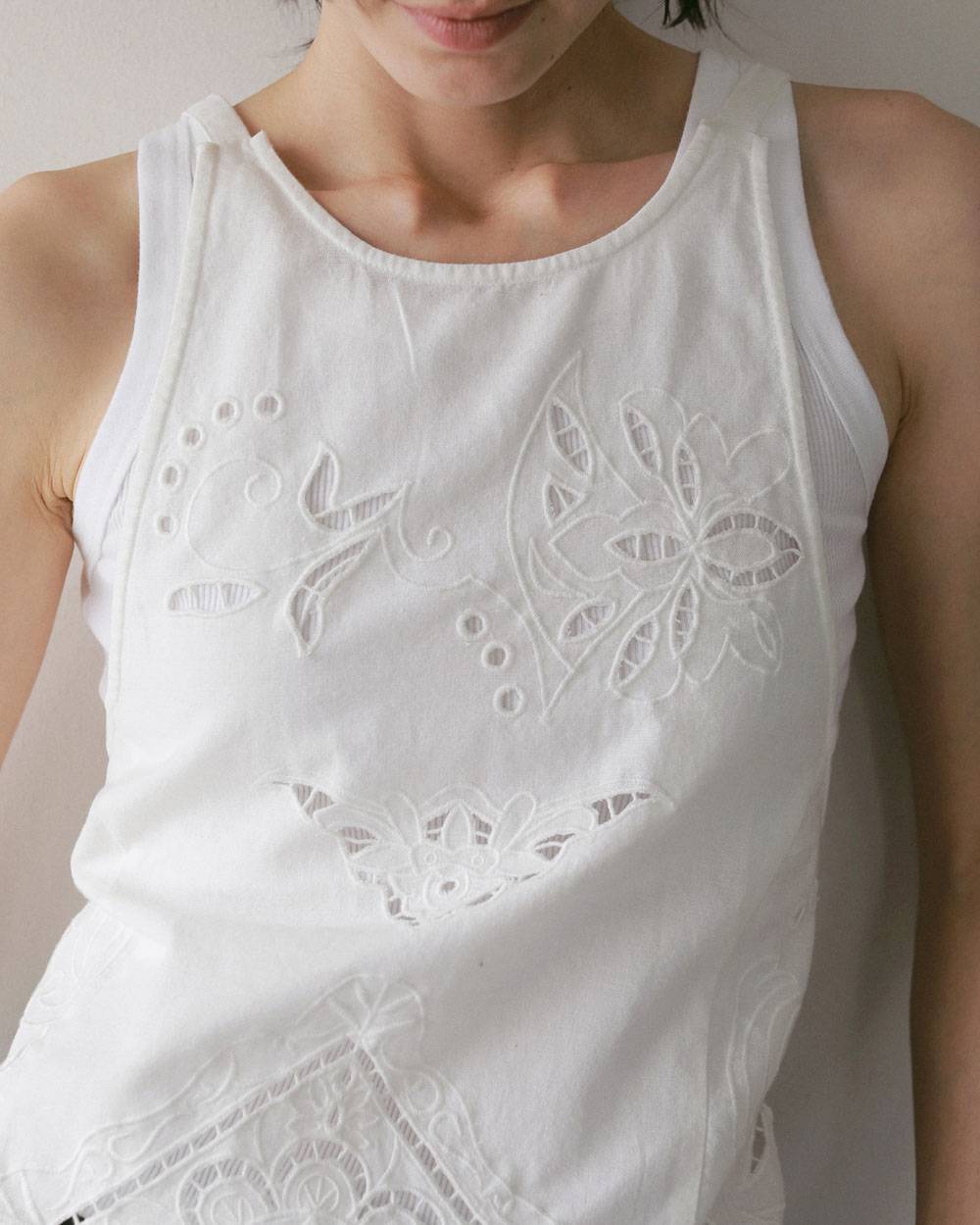 Cutwork Lace Apron Cutwork Lace Apron,カットワーク レース エプロン,62710403,エプロン,刺繍,インド製,エプロントップス,トップス,ànuke,アンヌーク,lifes,ライフズ,27ss