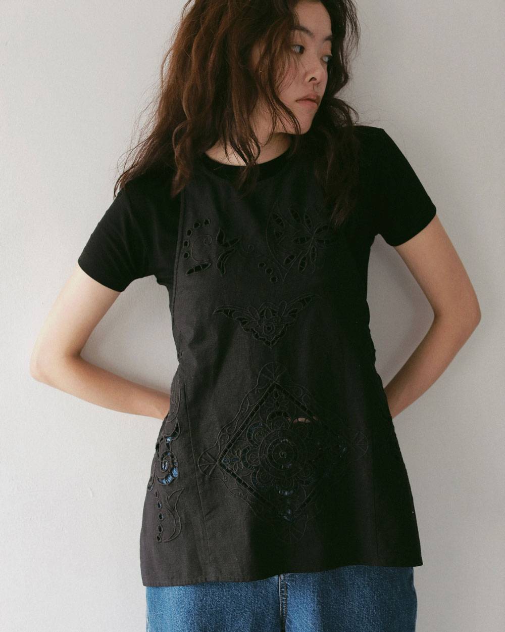 Cutwork Lace Apron Cutwork Lace Apron,カットワーク レース エプロン,62710403,エプロン,刺繍,インド製,エプロントップス,トップス,ànuke,アンヌーク,lifes,ライフズ,27ss