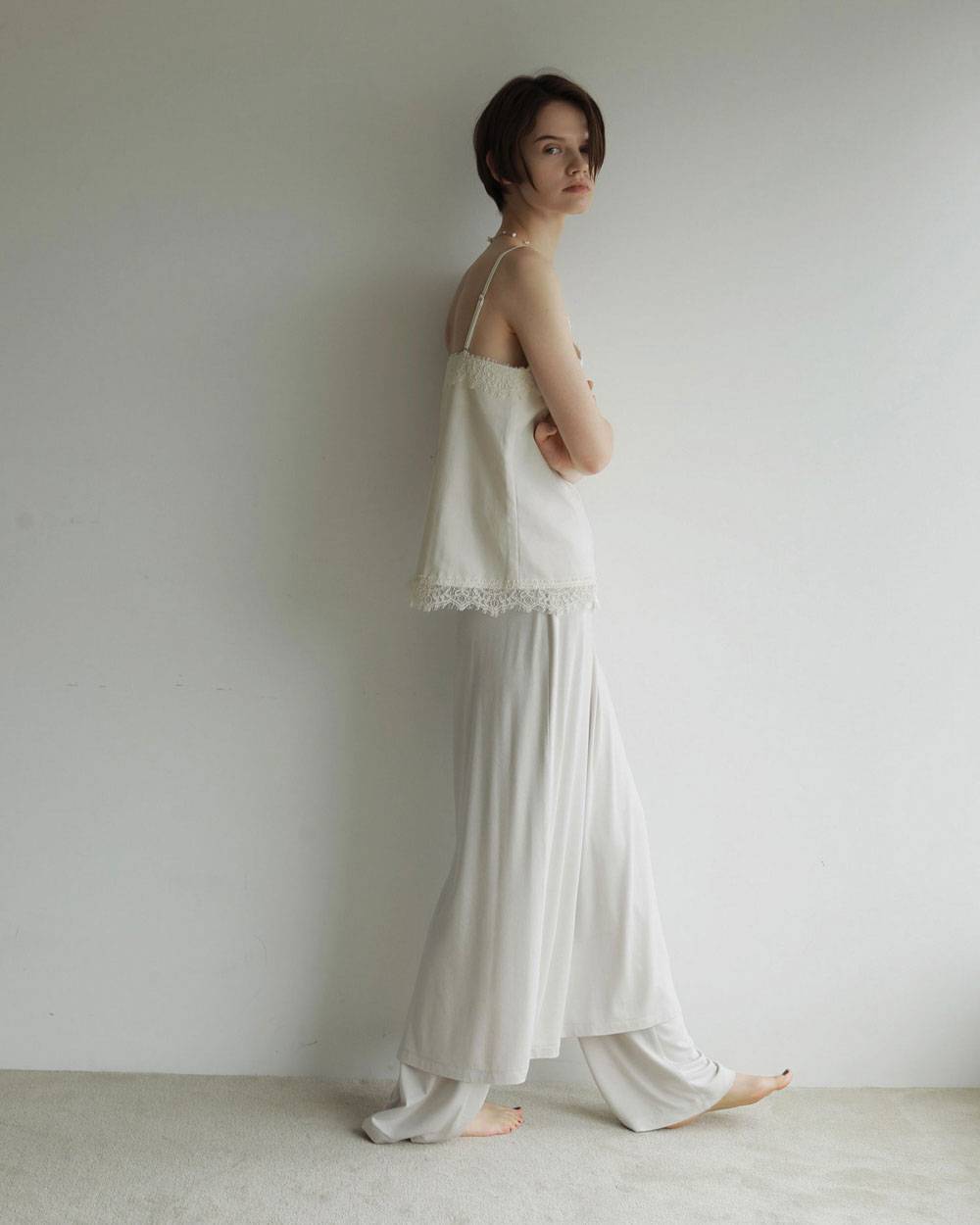 Twill Lace Camisole Twill Lace Camisole,ツイル レース キャミソール,62710404,キャミソールトップス,トップス,キャミソール,キャミ,ànuke,アンヌーク,lifes,ライフズ,27ss