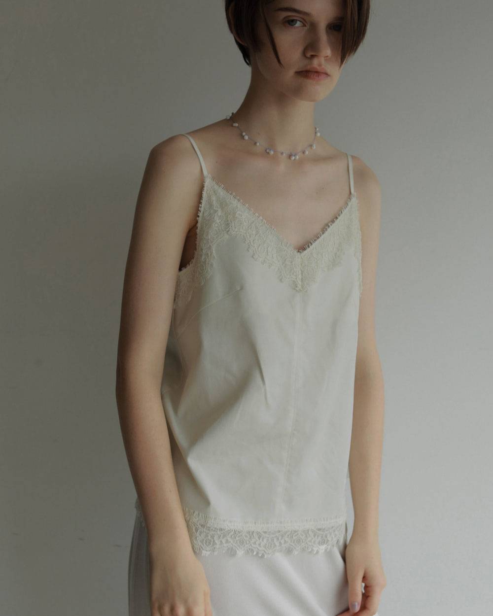 Twill Lace Camisole Twill Lace Camisole,ツイル レース キャミソール,62710404,キャミソールトップス,トップス,キャミソール,キャミ,ànuke,アンヌーク,lifes,ライフズ,27ss