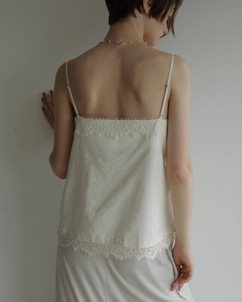 Twill Lace Camisole Twill Lace Camisole,ツイル レース キャミソール,62710404,キャミソールトップス,トップス,キャミソール,キャミ,ànuke,アンヌーク,lifes,ライフズ,27ss