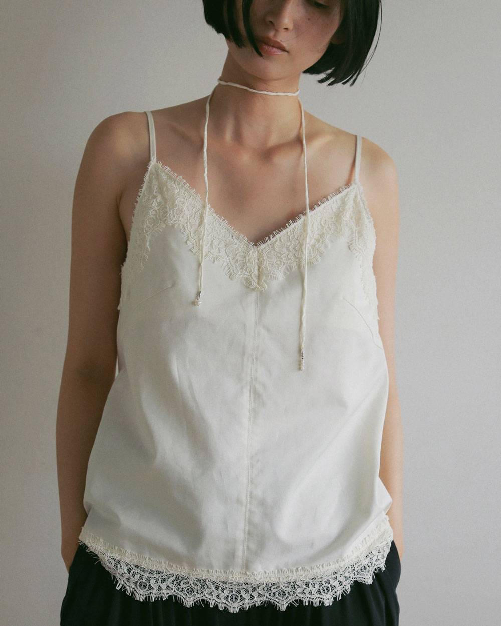 Twill Lace Camisole Twill Lace Camisole,ツイル レース キャミソール,62710404,キャミソールトップス,トップス,キャミソール,キャミ,ànuke,アンヌーク,lifes,ライフズ,27ss