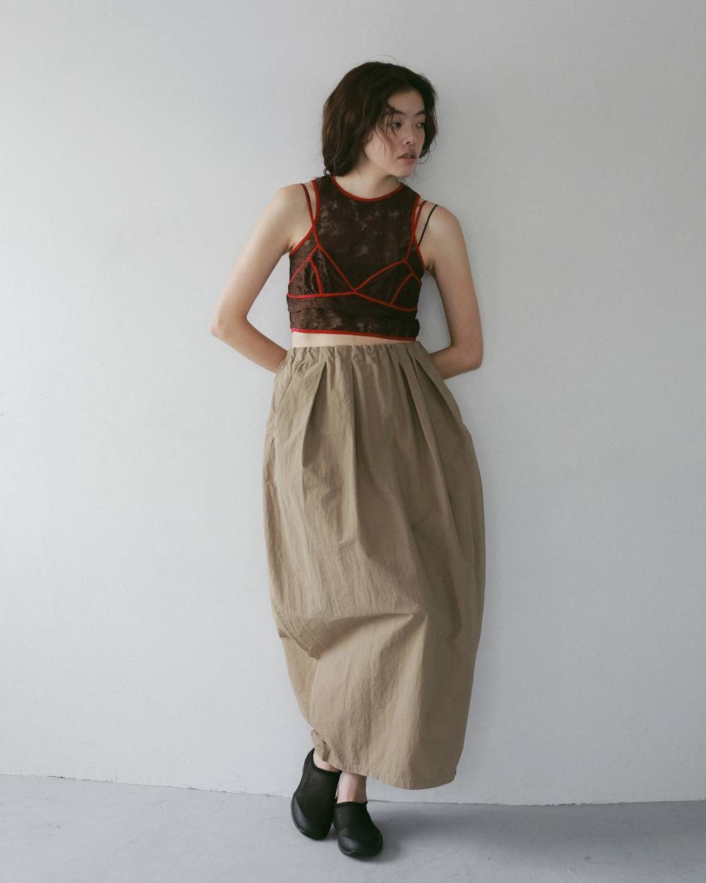 Piping Lace Bratop Piping Lace Bratop,パイピング レース ブラトップ,62710407,トップス,ブラトップ,ビスチェ,配色,ànuke,アンヌーク,lifes,ライフズ,27ss