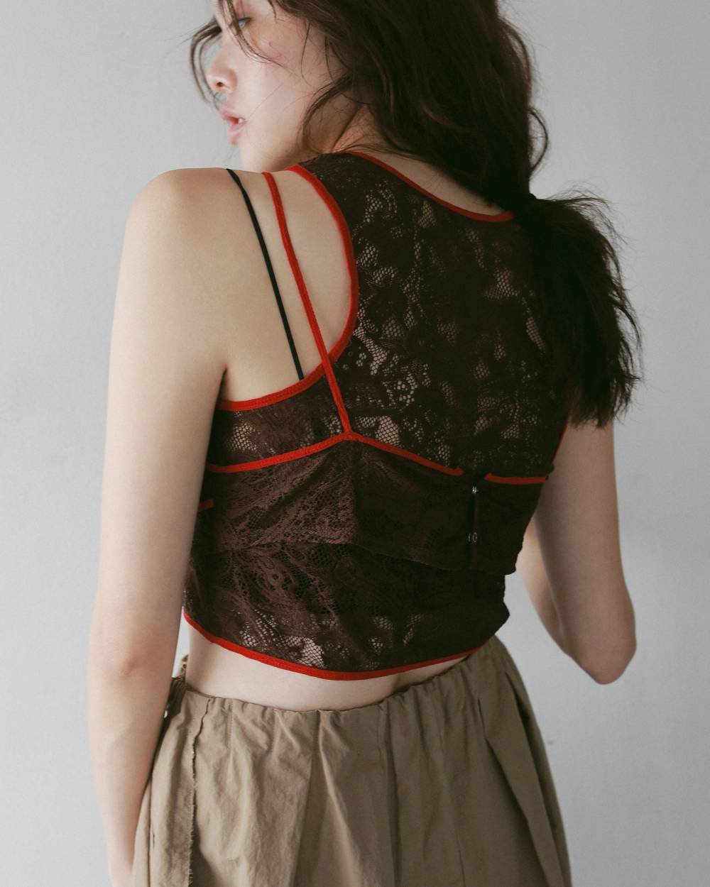 Piping Lace Bratop Piping Lace Bratop,パイピング レース ブラトップ,62710407,トップス,ブラトップ,ビスチェ,配色,ànuke,アンヌーク,lifes,ライフズ,27ss