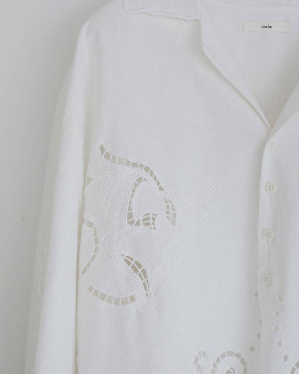 Cutwork Opencollar Shirts Cutwork Opencollar Shirts,カットワーク オープンカラー シャツ,62710419,シャツ,刺繍,インド製,開襟シャツ,トップス,羽織,ànuke,アンヌーク,lifes,ライフズ,27ss