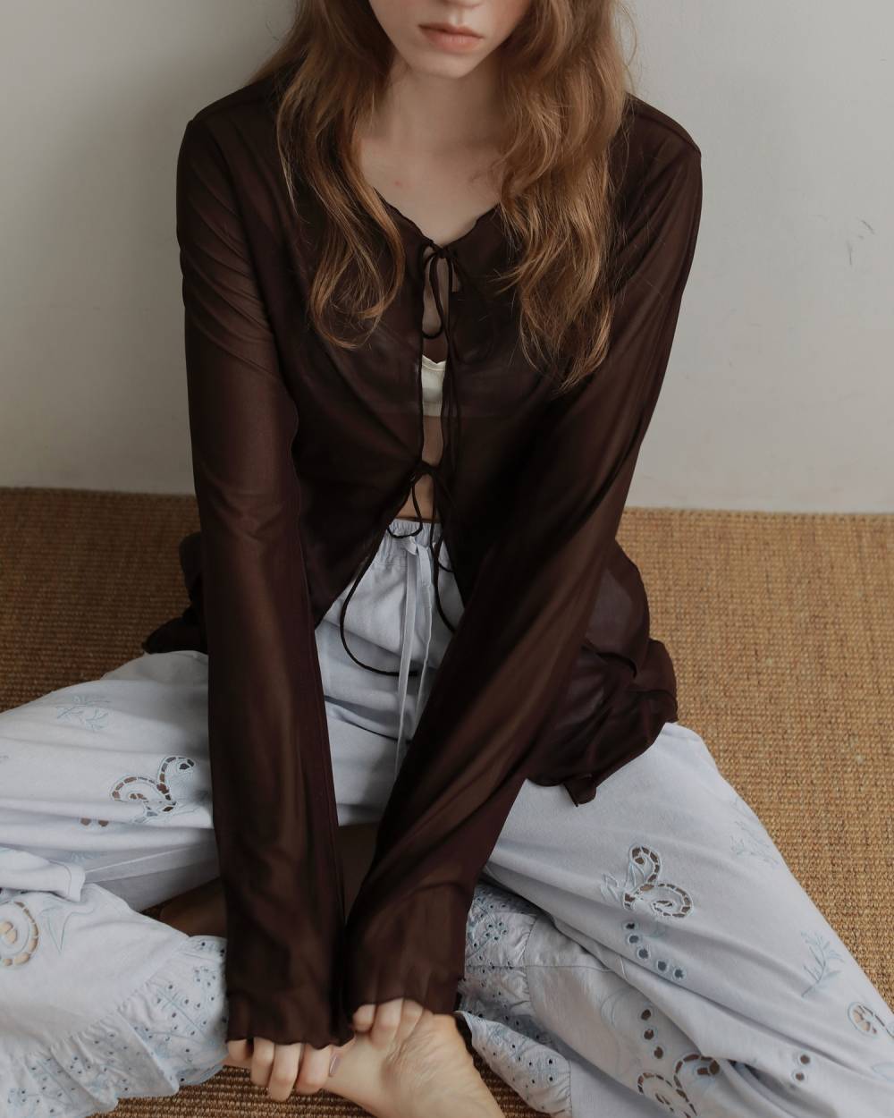 Sheer Tulle Cardigan Sheer Tulle Cardigan,シアー チュール カーディガン,62710420,カーディガン,カーデ,シアー,透け感,トップス,羽織,ànuke,アンヌーク,lifes,ライフズ,27ss