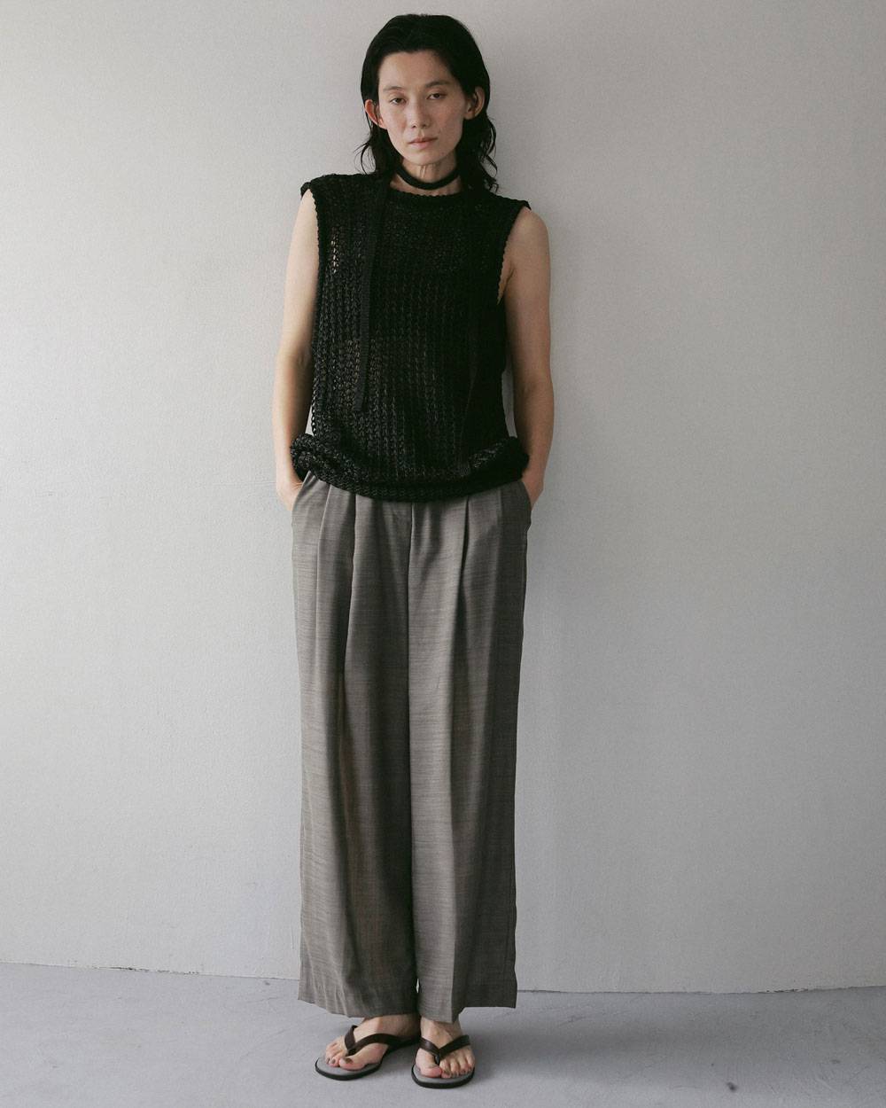 Paperyarn Knit Vest Paperyarn Knit Vest,ペーパーヤーン ニット ベスト,62710510,トップス,ベスト,ニットベスト,ニット,タンク,タンクトップ,ノースリーブ,ノースリ,ànuke,アンヌーク,lifes,ライフズ,27ss