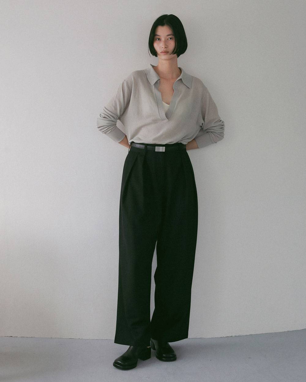 Sheer Skipper Knit Sheer Skipper Knit,シアー スキッパー ニット,62710524,ニット,トップス,ニットトップス,ànuke,アンヌーク,lifes,ライフズ,27ss