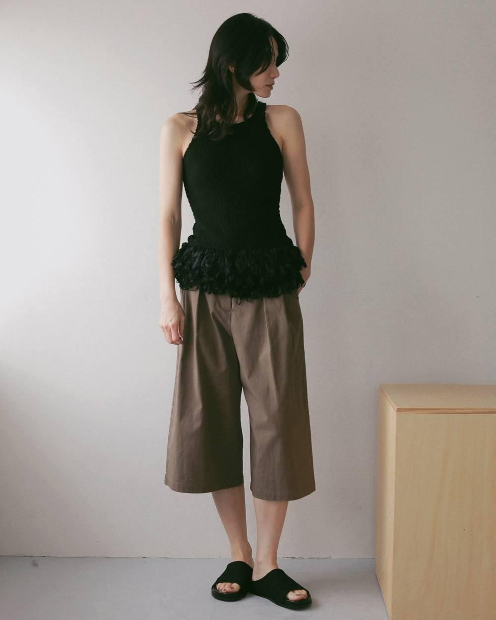 Americansleeve Fringe Tops Americansleeve Fringe Tops,アメリカンスリーブ フリンジ トップス,62710526,トップス,ニット,ニットトップス,ノースリーブ,ノースリ,タンク,タンクトップ,ànuke,アンヌーク,lifes,ライフズ,27ss