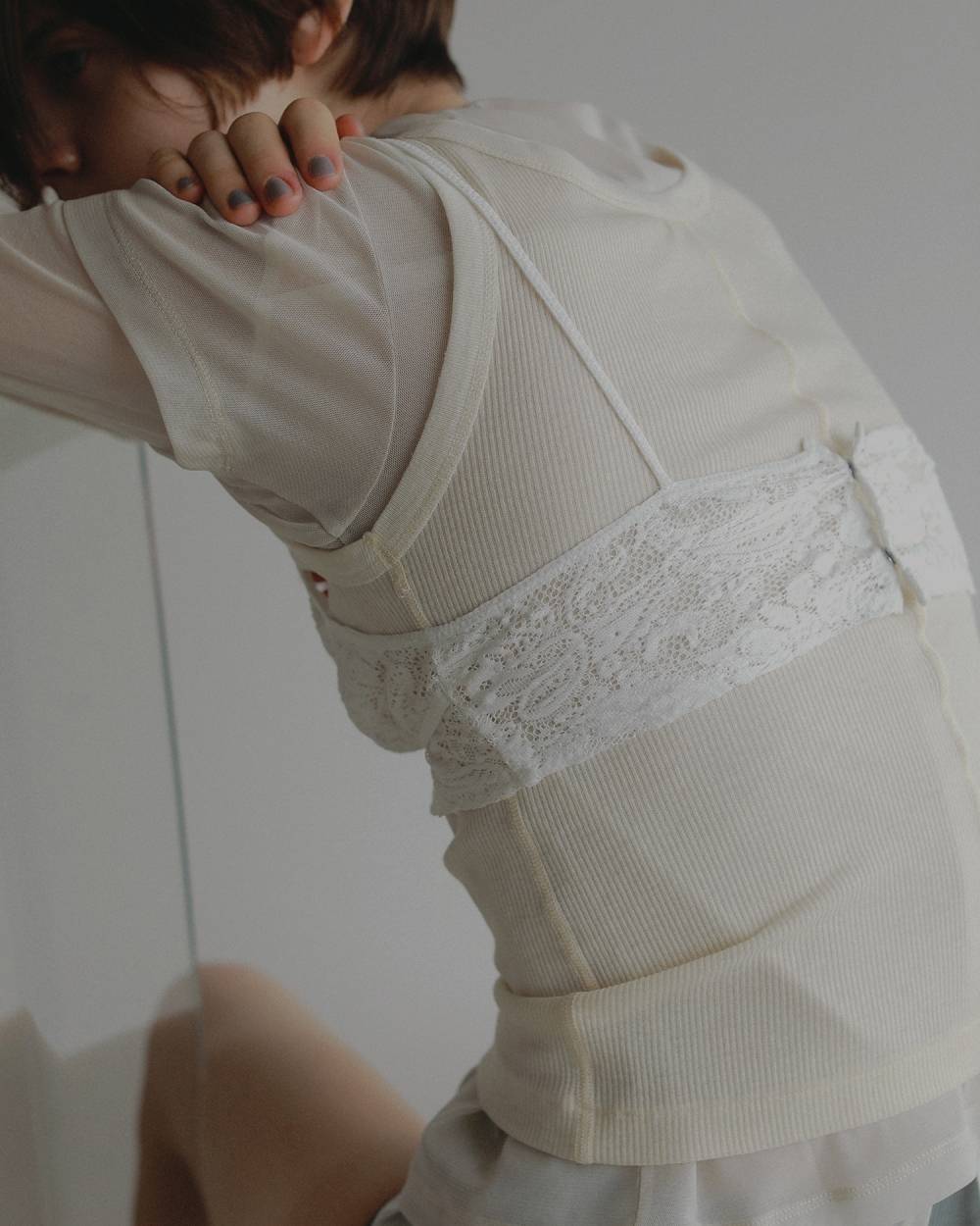 Slit Chiffon Tops Slit Chiffon Tops,スリット シフォン トップス,62710606,トップス,シアートップス,透け感,シアー,ànuke,アンヌーク,lifes,ライフズ,27ss